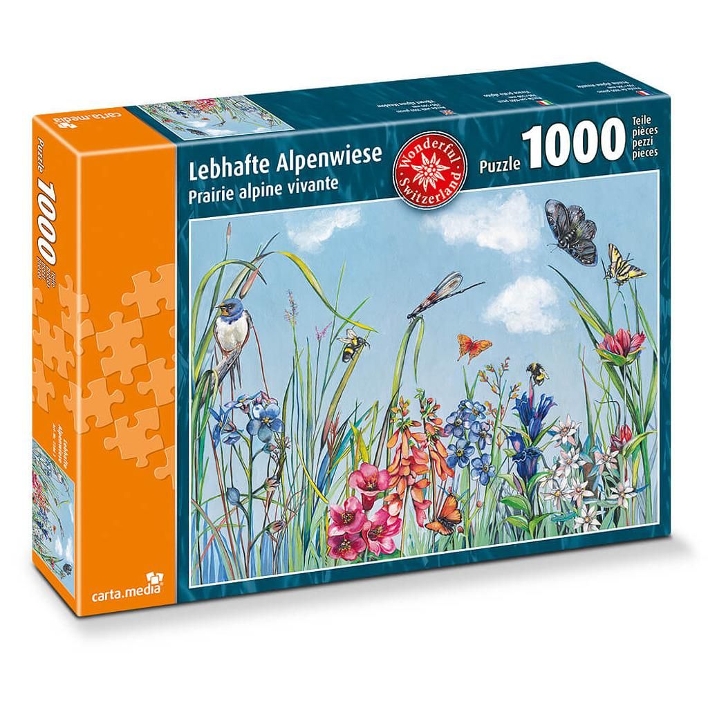 Puzzle Carta Media « Prairie alpine animée » 1000 pièces