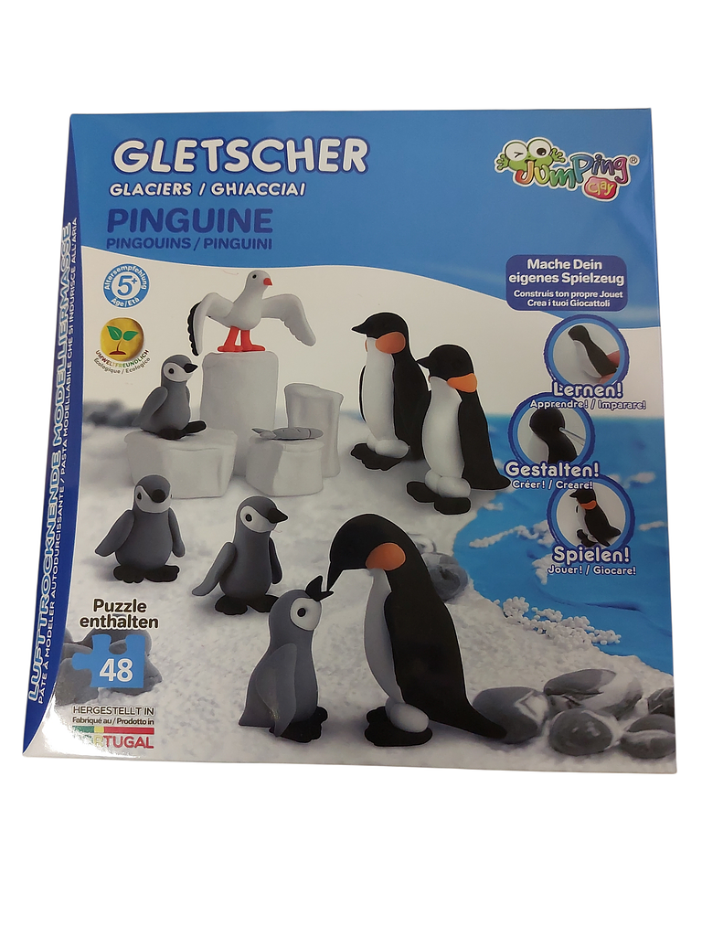 Jumping Clay Spielknete „Gletscher Pinguin“
