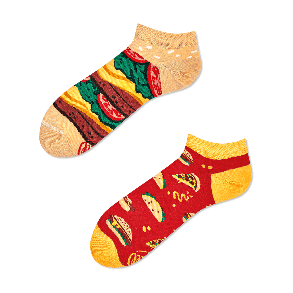 Many Mornings Socken mit Fast Foot Motiv