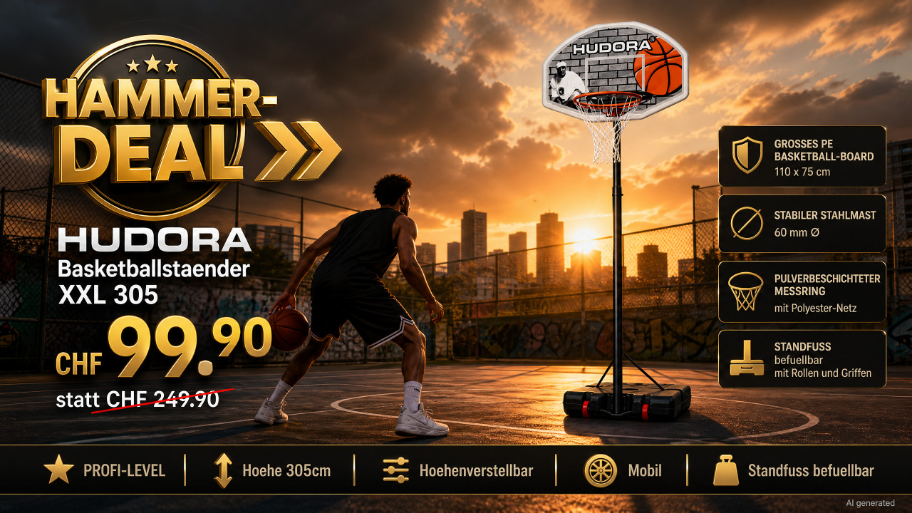 Hammer-Deal HUDORA Basketballstaender XXL 305
